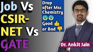 Job Vs CSIR-NET Vs GATE after Msc Chemistry  One year drop for NET & GATE  Gap after Msc Chemistry