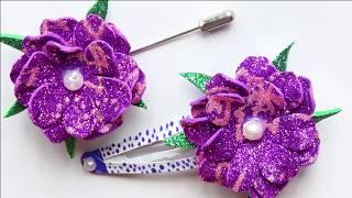 Flower making. Foam sheet craft ideas. Glitter Foam crafts  . hizab pin making