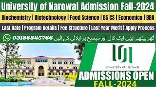 University of Narowal Admission 2024  University of Narowal  Narowal University