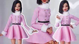  DIY How to Make an Amazing Pink Winter Coat for Your Barbie Doll 