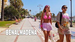 Benalmadena Beach Promenade Walk Malaga Costa del Sol Spain 2024 4K