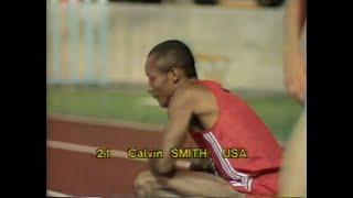 Calvin  Smith  wins  200m  at  the  1985  Weltklasse  Zurich.