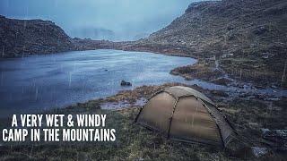 Solo Camping in Heavy Rain and Winds in the Mountains  Trangia Cooking  Hilleberg Soulo