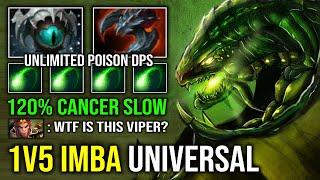 WTF Intense 1v5 Universal Max Stat Cancer Viper with 120% Slow Unlimited Poison Attack Dota 2