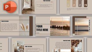 Brown Aesthetic Powerpoint Template  Presentation Template  Animated Slide  Free Template