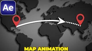 MAP LINE ANIMATION in After Effects  Animated Travel Map