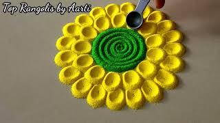 Simple Rangolis   Rangoli Kolam  Relaxing Videos  Satisfying Sand Videos  Top Rangolis