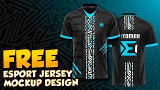 FREE ESPORTS JERSEY MOCKUP DESIGN FREE TSHIRT MOCKUP PSD with PATTERN V-NECK