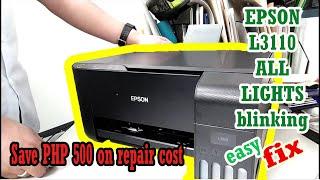 EPSON L3110 ALL LIGHTS BLINKING  PAPER JAM EASY FIX