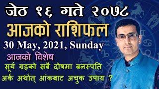 Aajako Rashifal Jestha 16  राशिफल जेठ १६ गते आईतवार २०७८  Rashifal 30 May 2021 Sunday