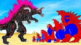 Rescue SPIDER GODZILLA & KONG From GIANT GODZILLA - VENOM  Who Will Win? Godzilla Cartoon