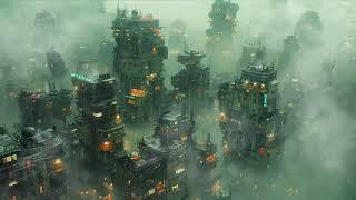District 4 Rainy Cyberpunk City. Sci-Fi Ambiance for Sleep Study Relaxation