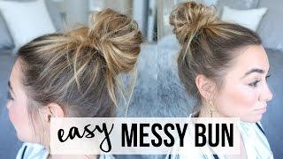 EASY MESSY BUN TUTORIAL  FINE THIN HAIR