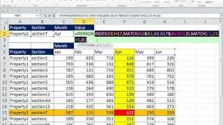 Excel Magic Trick 781 Three Way Lookup INDEX and MATCH and Concatenated Ranges & Cells