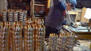 process of making bronze bowls in Korea. 100 years of family business for four generations