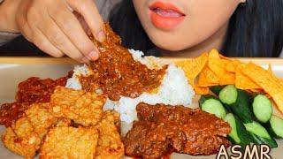 ASMR NASI RENDANG GORENG TEMPE MUKBANG INDONESIA #ASMR #asmrsounds #eatingsounds