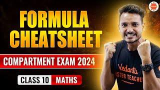 Complete Formula Cheat sheet for Compartment Exam 2024 Class 10 Maths