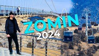 Жиззахнинг Зомин тоғида осма дор йўли 2024   Зоминда осма кўприк 2024  Zomin cable car  4K Video