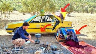 Life in the car a story about the real life of a displaced village couple