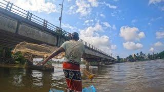 Wow Unique Fishing Experience Cast Net Fishing Under The Bridge