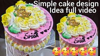 simple cake design idea#cake #simple #pinkiscake #viralvideo #cakedecoration #tasty 