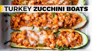 STUFFED ZUCCHINI BOATS  healthy high protein low carb recipe