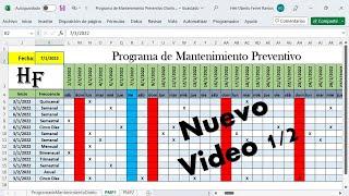 Elaboración de Plantilla para Programas de Mantenimientos Preventivos Diario 2023 - Video 12