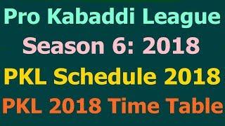 PKL 2018 Schedule. Pro Kabaddi League Schedule 2018 Time Table Team wise