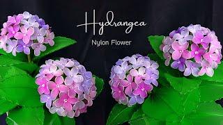 How to Make Nylon Stocking Flowers Hydrangea  Tutorial Bunga Stoking Hydrangea Panca Warna