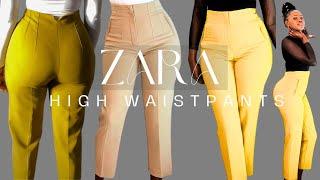 ZARA HIGH WAIST TROUSERS REVIEW &TRY On AUTOM TRANSITIONMedium Mimi Michel