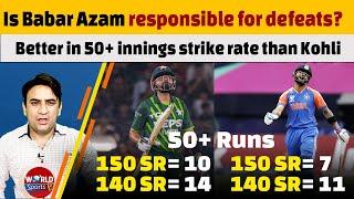 Is Babar Azam responsible for PAK defeats  Babar is better in 50+ innings strike rate than Kohli