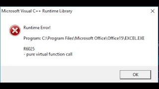 Fix Runtime Error R6025 Pure Virtual Function Call