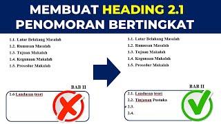 CARA MEMBUAT PENOMORAN 2.1  CARA MEMBUAT HEADING 2.1 OTOMATIS  CARA MEMBUAT PENOMORAN BAB 2