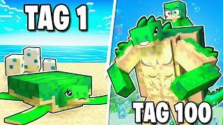 Ich ÜBERLEBE 100 TAGE als SCHILDKRÖTE in Minecraft