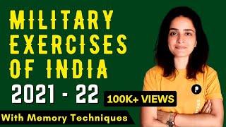 Military Exercises of India 2021-22  Latest Military Exercises of India  With Mnemonics