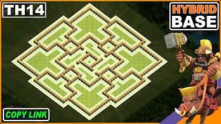 NEW BEST Town Hall 14 Hybrid Base 2024 Copy Link  COC TH14 TrophyWarFarming Base