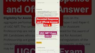 Recorded Response & Official Answer Key Update  UGC NET Exam 2023 #ntanet #netexamupdate #ntaugcnet