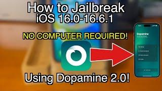 How to Jailbreak iOS 16.0-16.6.1 with Dopamine 2.0 A12-A16M1M2 NO PC ALL DEVICES