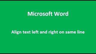 Align text left and right on same line  Microsoft Word