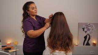 I brought SHINE to her HAIR. lots of INCREDIBLE hair BRUSHING sounds in this video ASMR