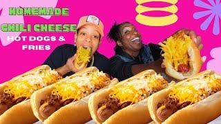 CHILI CHEESE HOT DOGS & FRIES + WE PRANKED @ChocolateGirlEats