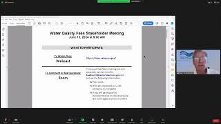 Water Quality Fees Stakeholder Meeting June 13 2024