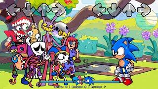 FNF NEW Amazing Digital Circus Ep 2 VS Sonic Characters Sings Can Can  Digital Circus