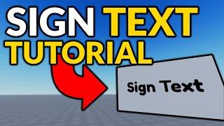 How to Make Sign Text - Roblox Studio Tutorial