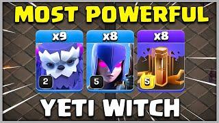 TH12 Yeti Witch Attack Strategy With Earthquake Spell  Most Powerful Th12 Attack in Coc