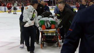 Scott Wedgewood Has To Be Stretchered Off Ice After Making Save #Request