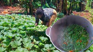 Cooking African Village vegetables for lunch #recipe #pumpkin