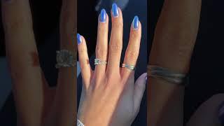 Blue chrome nails