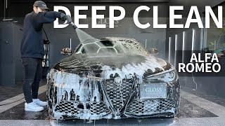 【水ジミまみれ】汚れてくすんだ車を徹底的洗浄してツヤツヤにする｜ALFA ROMEO GIULIA｜DEEP CLEAN｜DETAILING｜