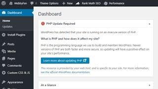 PHP Update Required  update PHP version in WordPress website